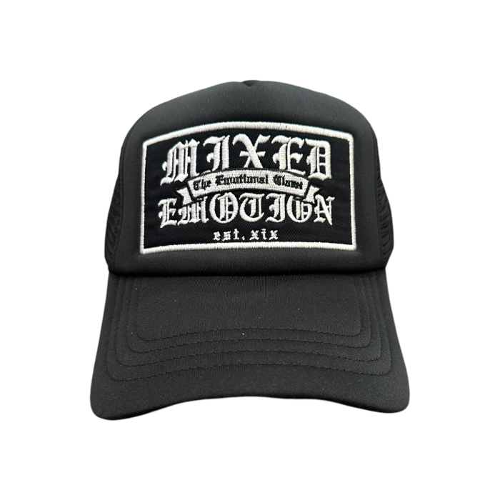 Mixed Emotional Black Trucker Hat