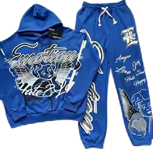 Mixed Emotion Graffiti Blue Tracksuit